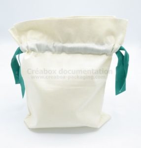 open bag with collar and double ribbon - 24x31 cm