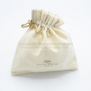 closed bag in brushed cotton for jewellery -10x10 cm