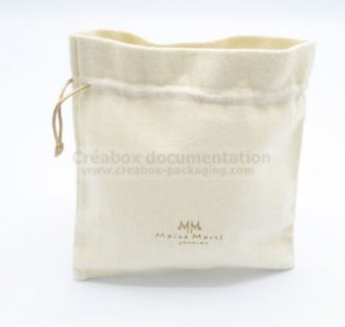 open bag in brushed cotton for jewellery -10x10 cm