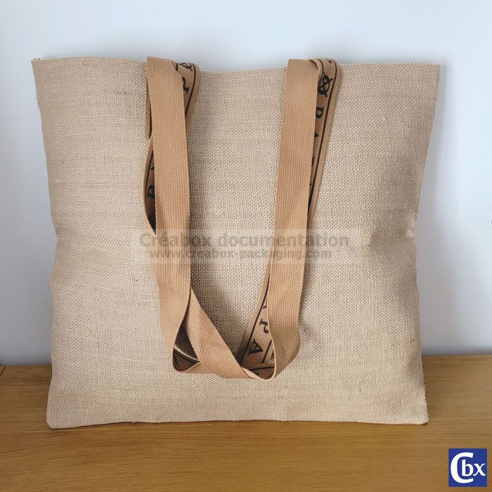 natural burlap tote bag