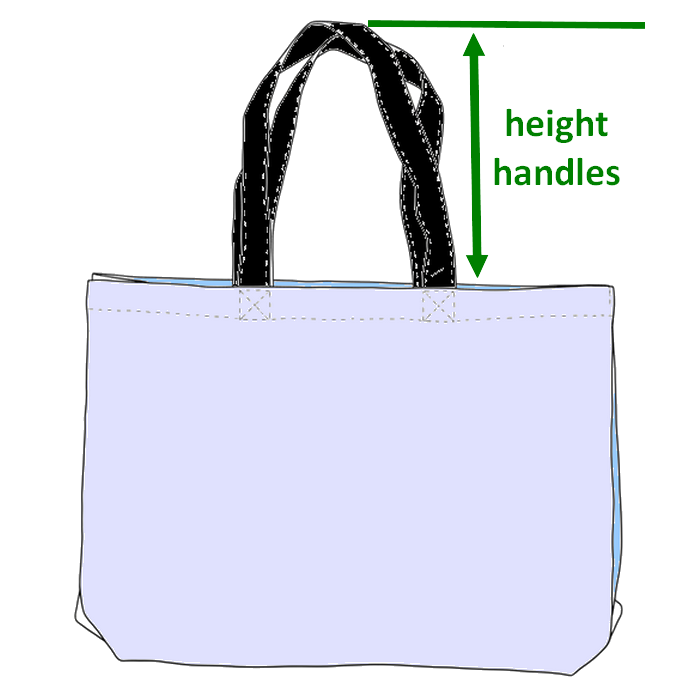Fabric tote bag: height of the handles